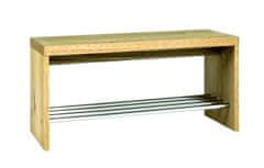 Mørtens Furniture Lavice s botníkem Logan, 40 cm, dub