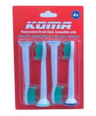 KOMA NK02 - Certifikované náhradní hlavice k elektrickým zubním kartáčkům HX6014, 4ks