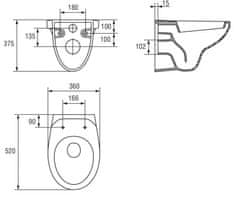 CERSANIT Cersanit pod. systém aqua 52 pneu s qf + tlačítko square chrom + wc cersanit delfi + soft sedátko (S97-062 SQCR DE2)