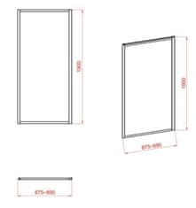 CERSANIT Kout čtverec 90x90x190 transparent sklo + vanička (S154-006-SET2)