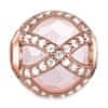 Korálek "Maharani růžový" , K0136-417-9, Karma Beads, 925 Sterling silver, 18k rose gold plating, rose quartz, zirconia white