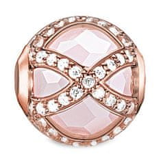 Thomas Sabo Korálek "Maharani růžový" , K0136-417-9, Karma Beads, 925 Sterling silver, 18k rose gold plating, rose quartz, zirconia white