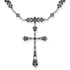 Thomas Sabo Náhrdelník "Královský kříž černé kameny" , KE1663-643-11-L37v, Sterling Silver, 925 Sterling silver, blackened, zirconia black