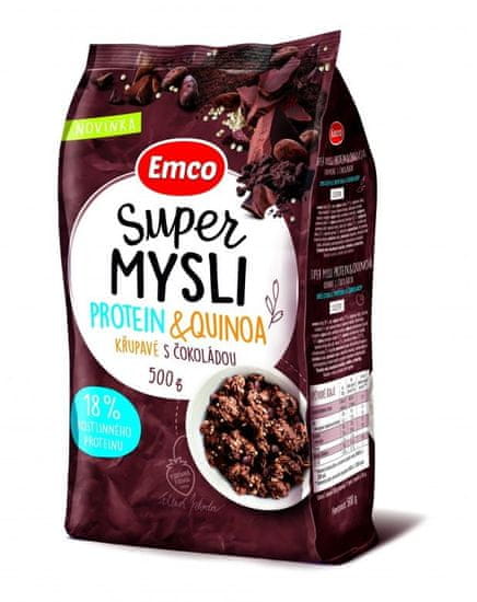 EMCO Super Mysli Protein & Quinoa křupavé s čokoládou 12× 500 g