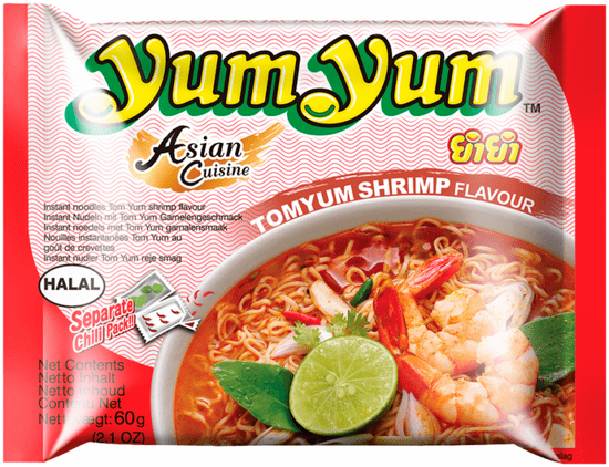 YumYum Instantní nudlová polévka příchuť Tom Yum 30× 60 g