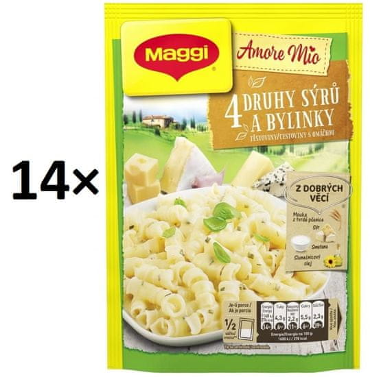 MAGGI Amore mio 4 druhy sýra a bylinky těstoviny s omáčkou 14× 146g