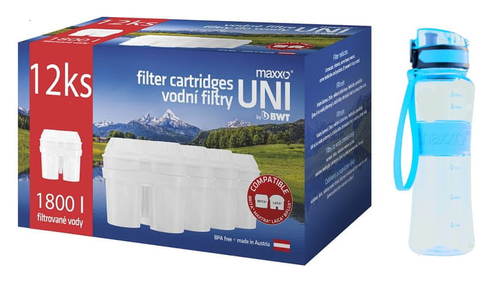 MAXXO UNI filtry 12 ks + sportovní láhev
