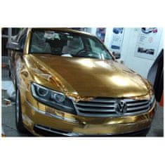 CWFoo Chromovaná zrcadlová 3vrstvá zlatá wrap auto fólie na karoserii 152x1000cm