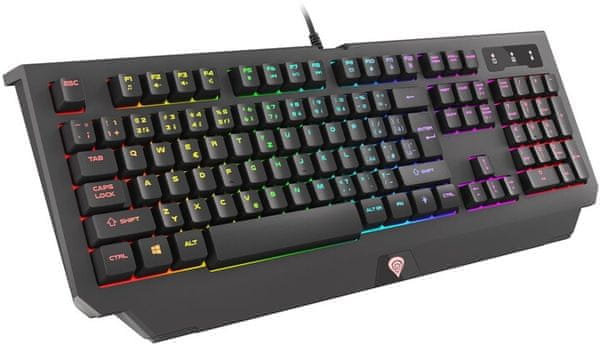 Herní klávesnice Genesis Cobalt 330, barevné LED podsvícení, zóny, efekty, membránová, anti-ghosting