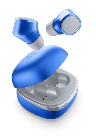 CellularLine True Wireless sluchátka Evade s dobíjecím pouzdrem BTEVADETWSB, modrá