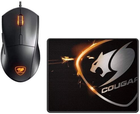 Set herní myš a klávesnice Cougar Minos XC + Speed XC, černý (3MMXCWOB.0001) drátová 4 000 DPI tlačítka RGB