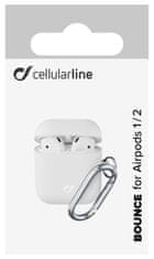 CellularLine Ochranný kryt s karabinou Bounce pro Apple AirPods 1 & 2 BOUNCEAIRPODSW, bílý