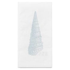Lene Bjerre Papírové ubrousky SHELBY s obrázkem mušle, světle modré, 40 x 40 cm