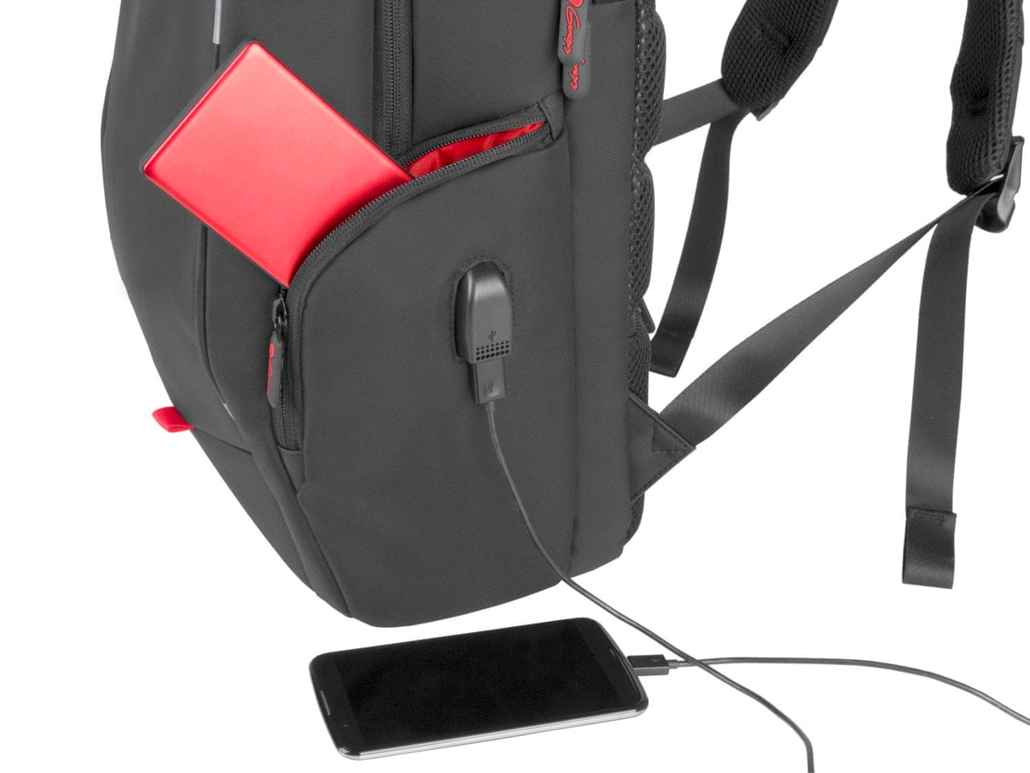  Genesis Pallad 400 batoh pro herní 15,6 notebooky (NBG-1121) kapsa s USB portem