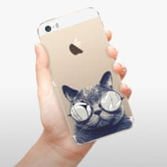 iSaprio Silikonové pouzdro - Crazy Cat 01 pro Apple iPhone 5/5S/SE