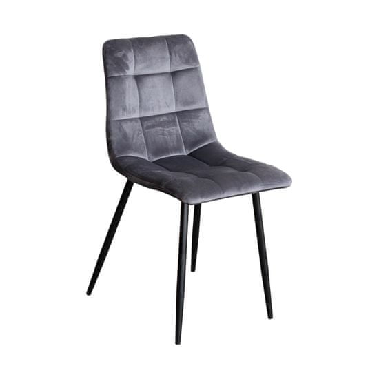 IDEA nábytek Jídelní židle BERGEN šedý samet