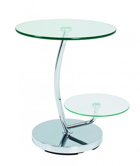 Mørtens Furniture Konferenční stolek Damaro, 55 cm, čirá / chrom