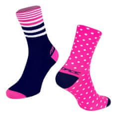 Force Cyklistické ponožky Spot, růžovo-modré - velikost S/M (36-41)