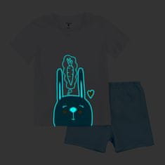 Garnamama dětské pyžamo s potiskem svítícím ve tmě Neon Summer 86 světle modrá/bílá