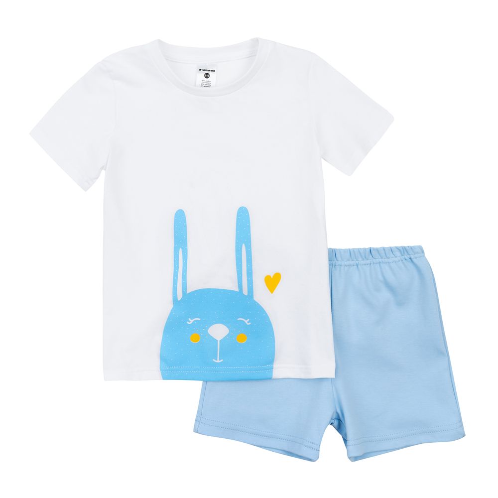Garnamama dětské pyžamo s potiskem svítícím ve tmě Neon Summer 98 světle modrá/bílá