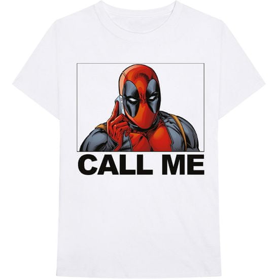 Tričko Deadpool... Call Me unisex bílé