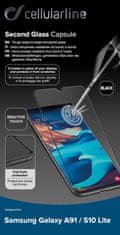 CellularLine Ochranné tvrzené sklo pro celý displej Capsule pro Samsung Galaxy A91 TEMPGCABGALA91K, černé - rozbaleno