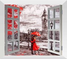 Dalenor 3D obraz Láska v Londýně za oknem, 80x60 cm