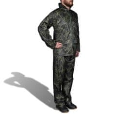 Greatstore Pánský 2 dílný oblek do deště s kapucí - velikost M - maskáčový