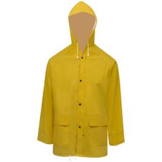 Greatstore Nepromokavý vysoce odolný 2dílný oblek s kapucí žlutý XXL