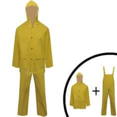 Greatstore Nepromokavý vysoce odolný 2dílný oblek s kapucí žlutý XXL