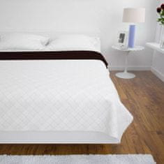 Greatstore Oboustranný prošívaný přehoz na postel béžovo-hnědý 230 x 260 cm