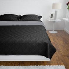 Greatstore Oboustranný přehoz na postel černo-šedý 220 x 240 cm