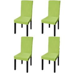 shumee Hladké strečové potahy na židle 4 ks zelené