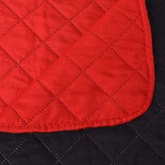 Greatstore Oboustranný prošívaný přehoz na postel červeno-černý 230x260 cm
