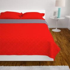 Greatstore Oboustranný prošívaný přehoz na postel červeno-šedý 170x210 cm