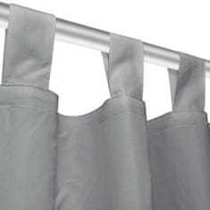 shumee Mikrosaténové závěsy s poutky, 2 ks, 140x175 cm, šedé