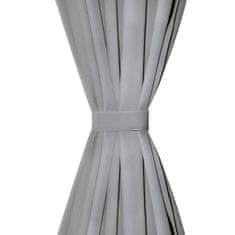 shumee Mikrosaténové závěsy s poutky, 2 ks, 140x175 cm, šedé