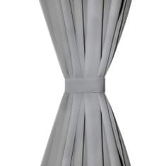 shumee Mikrosaténové závěsy s poutky, 2 ks, 140x245 cm, šedé