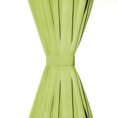 shumee Mikrosaténové závěsy s poutky, 2 ks, 140x175 cm, zelené