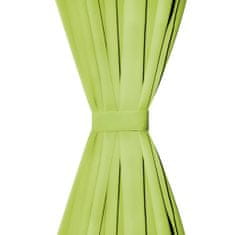 shumee Mikrosaténové závěsy s poutky, 2 ks, 140x225 cm, zelené