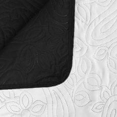 Greatstore Oboustranný prošívaný přehoz na postel 220 x 240 cm, černo-bílý
