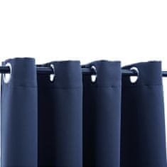 shumee Zatemňovací závěs s kovovými kroužky modrý 290 x 245 cm
