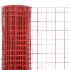 Greatstore Pletivo ke kurníku ocel PVC vrstva 10 x 0,5 m červené