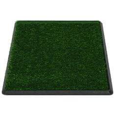 Vidaxl Toaleta pro psy 2 ks s nádobou a umělou trávou zelené 76x51x3cm