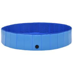 Greatstore Skládací bazén pro psy modrý 160 x 30 cm PVC