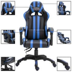 Greatstore Herní židle modrá umělá kůže
