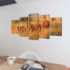 shumee Sada obrazů, tisk na plátně, lev, 100 x 50 cm