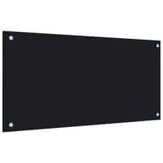 Greatstore Kuchyňský panel černý 80 x 40 cm tvrzené sklo