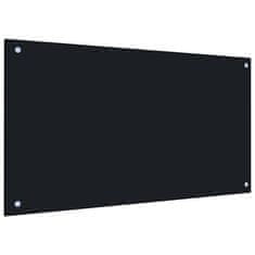 Greatstore Kuchyňský panel černý 90 x 50 cm tvrzené sklo
