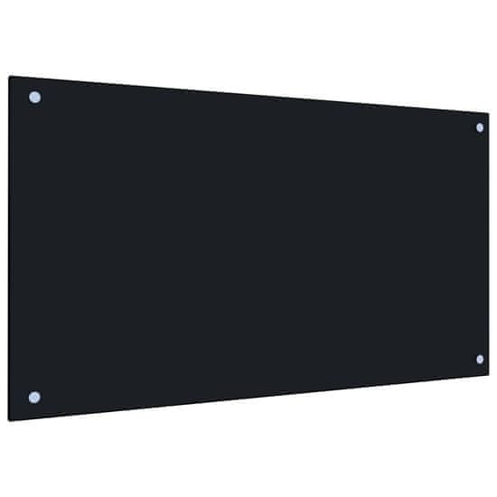shumee VidaXL Kuchyňský ochranný panel, Černá, 90x50 cm, Tvrzené sklo